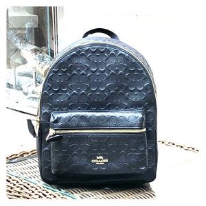 NWT Coach Embossed MD Charlie Signature Backpack